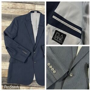 Jos. A. Bank 1905 Blazer Jacket Linen Wool Blend Blue Sport‎ Coat Men's 46L